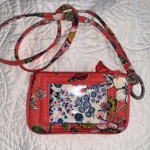 Pink Floral Vera Bradley Wallet + Lanyard